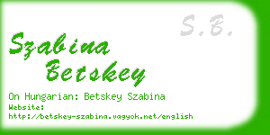 szabina betskey business card